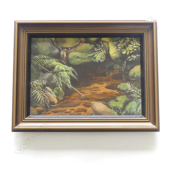 JANET STYLES OIL PAINTING 'FERN SANCTUARY' signed & dated '78. 240 x 340mm.