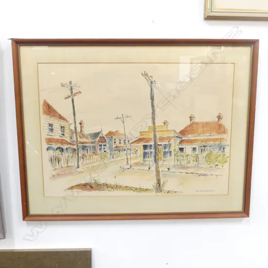 1975 GORDON TICE SIGNED WATERCOLOUR OF “CNR. POTATAU & DEAN STREETS ARCH HILL, AUCKLAND” L.685MM X W. 525MM