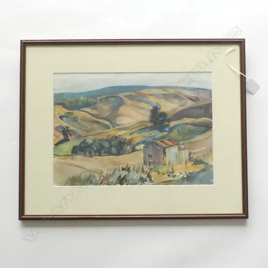 MAY GILBERT, THAMES COROMANDEL, WATERCOLOUR UNSIGNED, 250 x 360mm