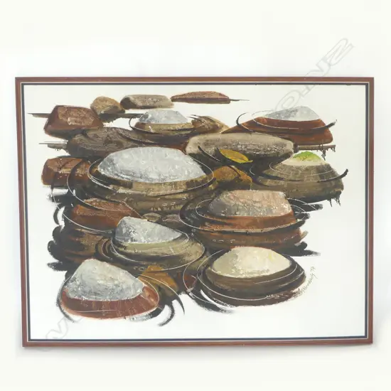 GRAHAM BRADDOCK, ROCK SCENE, OIL ON BOARD '74 735x980mm