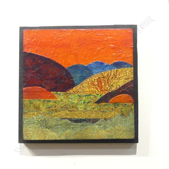 STUART JOBLING, LANDSCAPE COLLAGE, WAIHEKE IS. 2001 150x155mm