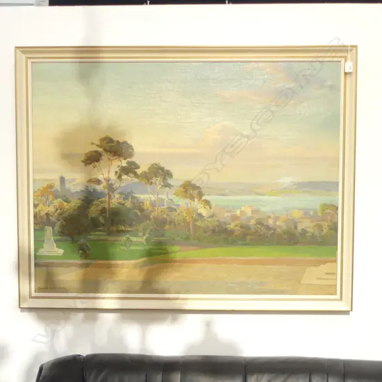 GWENETH RICHARDSON (1896-1980), VIEW FROM CENOTAPH, AUCKLAND DOMAIN, OIL ON CANVAS 810x1050mm
