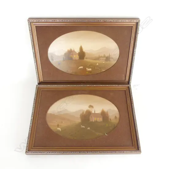 PR HANS BRUTSCH (1928-2014) OILS; 'EVENING AT NGATIMOTI' & 'MOTUEKA VALLEY' OIL ON BOARD 205x315mm