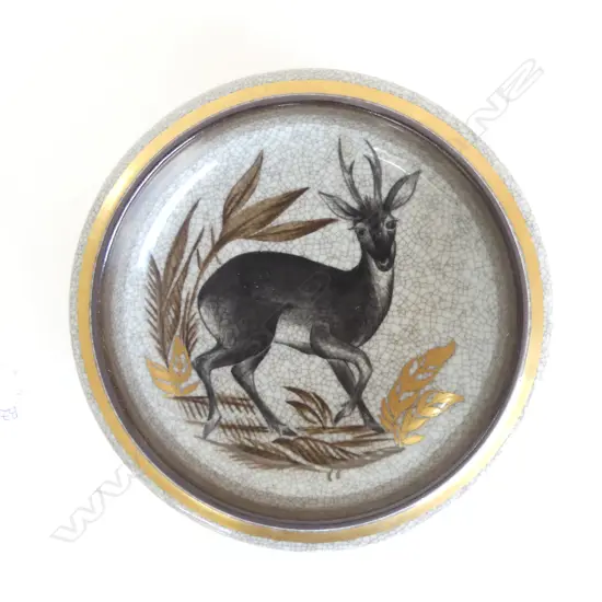 ROYAL COPENHAGEN THORKILD OLSEN ANTELOPE CRACKLE GLAZED DISH 180mm dia