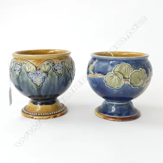 2 LAMBETH DOULTON MINI JARDINIERES H130 DIA120MM