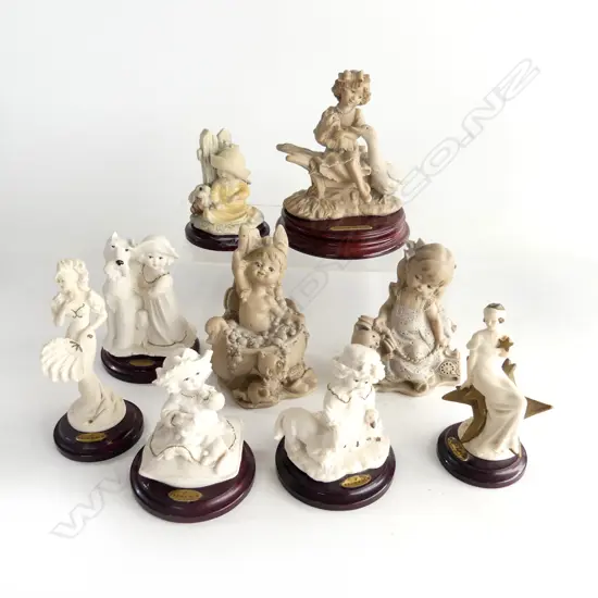 9X SMALL ITALIAN 'FLORENCE' RESIN FIGURES mainly young girls