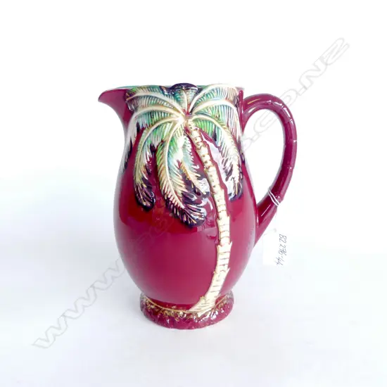 BESWICK MAUVE PALMTREE JUG 1073. H. 220mm