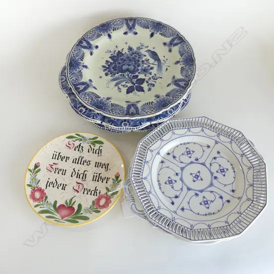 7 ASST. PLATES; DELFT ETC 300mm dia some hairlines
