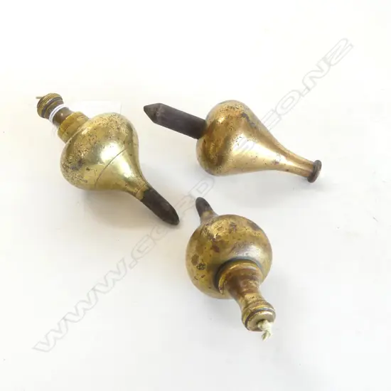 TRIO VINTAGE BRASS PLUMB BOBS
