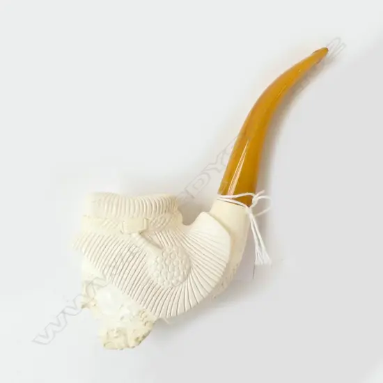 NEW OLD STOCK MEERSCHAUM PIPE carved with head of a Turkish gent