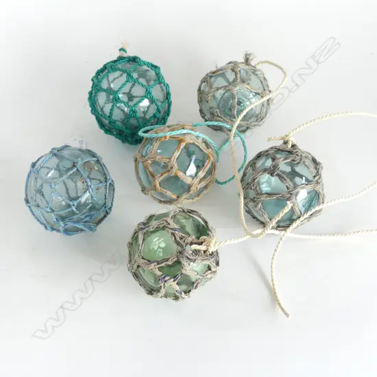 6 GLASS FISHING FLOATS 100mm dia