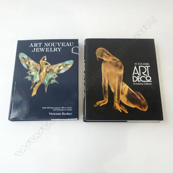 2 REFERENCE BOOKS: ART NOUVEAU JEWELRY by Vivienne Becker + ART DECO by Victor Arwas
