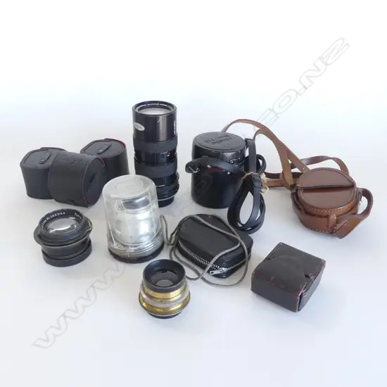 COLLECTION OF CAMERA LENSES AND LIGHT METERS ETC, INCL CANNON & MINOLTA