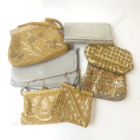 ASST. EVENING BAGS; OROTON, GOLD BEADED