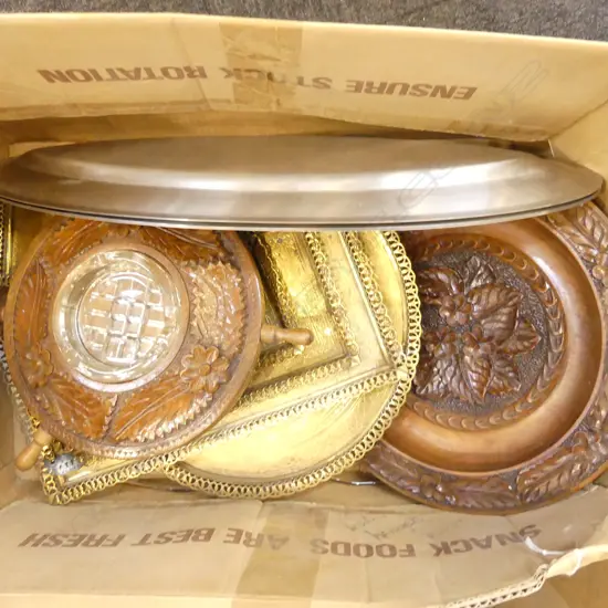 BOX LOT WOODEN & METAL ITEMS some from Croatia 