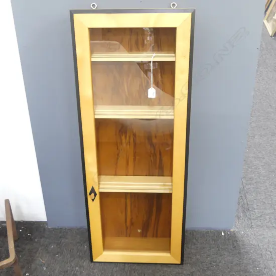 GLAZED WOODEN WALL MOUNTED DISPLAY CABINET 1030x400x150mm