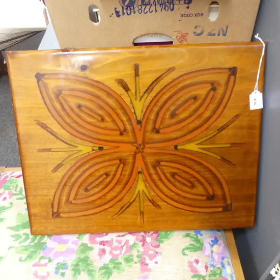 LG CARVED WOODEN ARTWORK - WIRED TO LIGHT UP 390x500mm