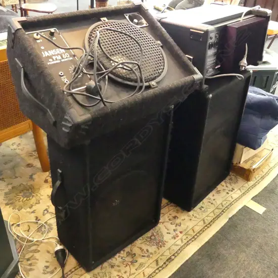 MUSICIANS BAND SPEAKERS X3 + AMP + MIXERS + MICROPHONE ETC INCLS....