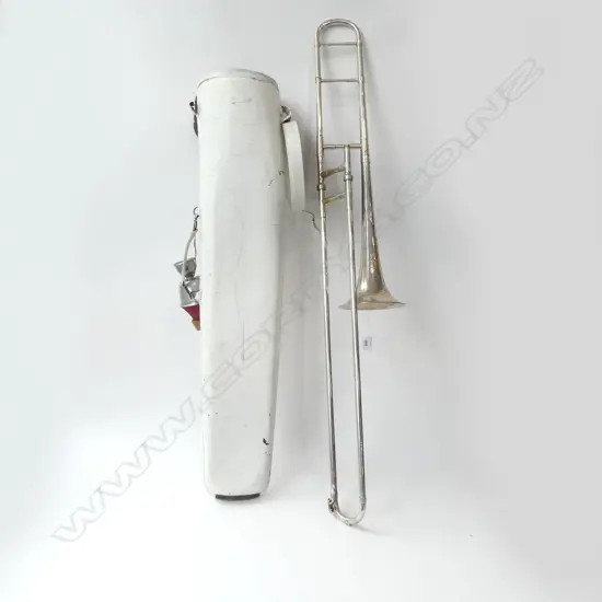 ANTIQUE BOOSEY & CO ACME MODEL 'SOLBRON' TROMBONE, CASED
