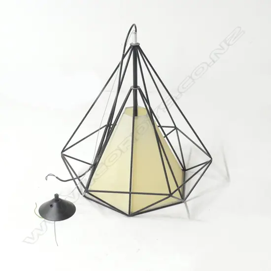 PENDANT LIGHT FITTING - BLACK METAL FRAME H.540mm
