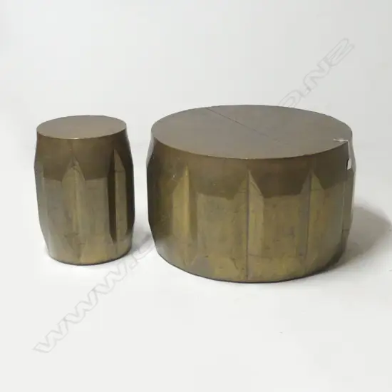 BRONZED METAL TABLE 720mm dia & STOOL H.465mm