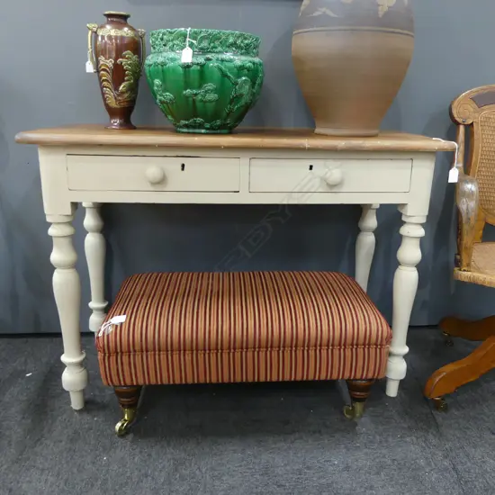 PAINTED COLONIAL DESK; 2 DRAWERS 1070x480x740mm