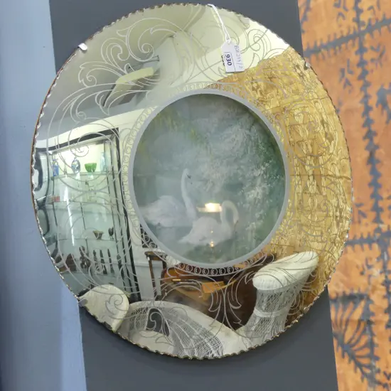 RETRO CONVEX SWAN MIRROR 390mm