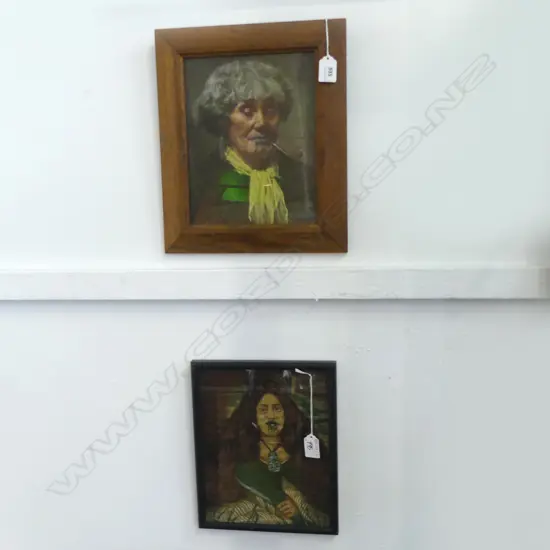 2 MAORI PORTRAITS; FABRIC PRINT, GOLDIE PRINT - INA TE PAPATAHI 240x190mm  