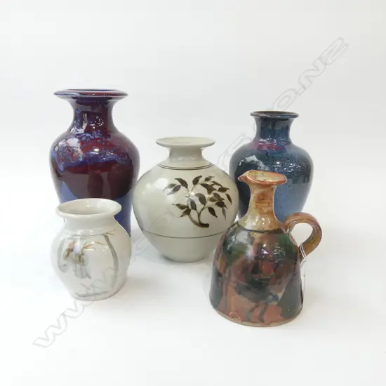 5 PCES STUDIO POTTERY H.255mm