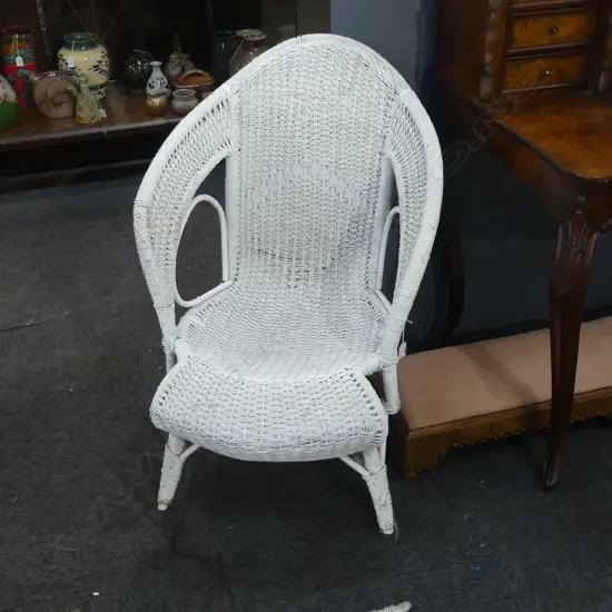 WHITE RATTAN CHAIR