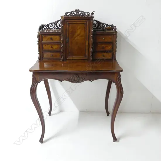 ANTIQUE EUROPEAN DESK (BROKEN PARTS IN DRAWERS) 830x650x1250mm LEG NEEDS ATTENTION