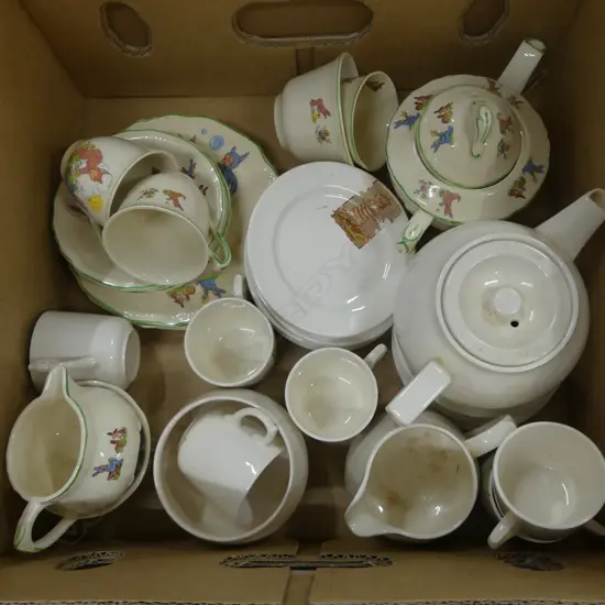 2 CHILDRENS TEA SETS; CROWN LYNN & MEAKIN