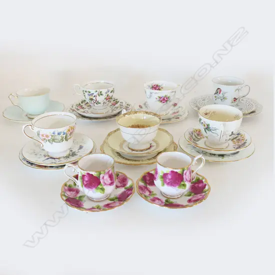 2 ROYAL ALBERT OCR CUPS & SAUCERS & 7 FINE CHINA TRIOS