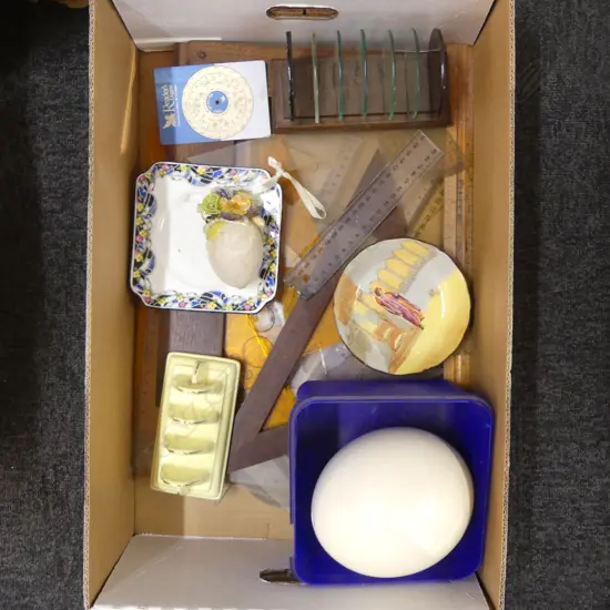 OSTRICH EGG, ASST. RULERS ETC