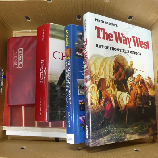 BOX LOT REF  CAR REF BOOKS BENTLEY ETC MARILYN MONROE  THE WAY WEST ETC