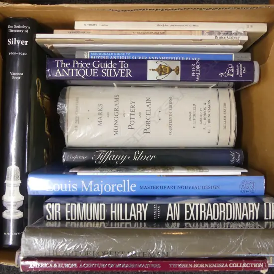 ASST. BOOKS; ART & ANTIQUE INTEREST; SILVER ETC