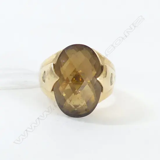 14CT GOLD AND CITRINE RING 8.61gm  SIZE L 1/2