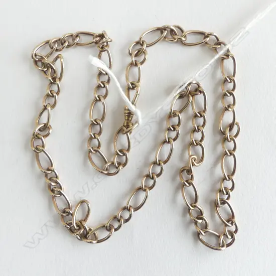 9ct YELLOW GOLD ALBERT TYPE NECK CHAIN 21.35gms