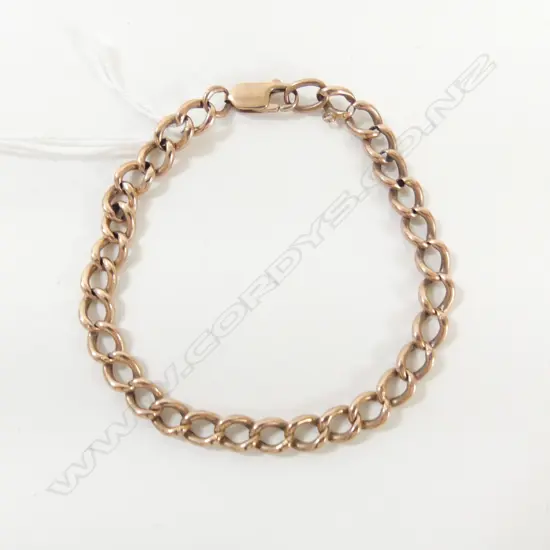 9CT ROSE GOLD CHAIN BRACELET (LINKS WORN) 6.71gm