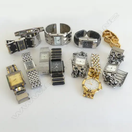 10 ASST. FASHION WRIST WATCHES + BANGLE & GP BRACELET