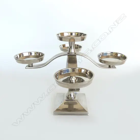 SILVER METAL CANDLE HOLDER H.240mm