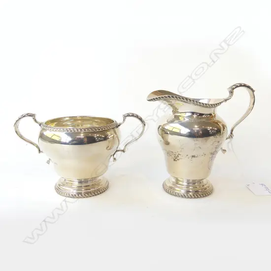 STG SILVER MILK JUG & SUGAR BOWL, B'HAM 1949 400gms