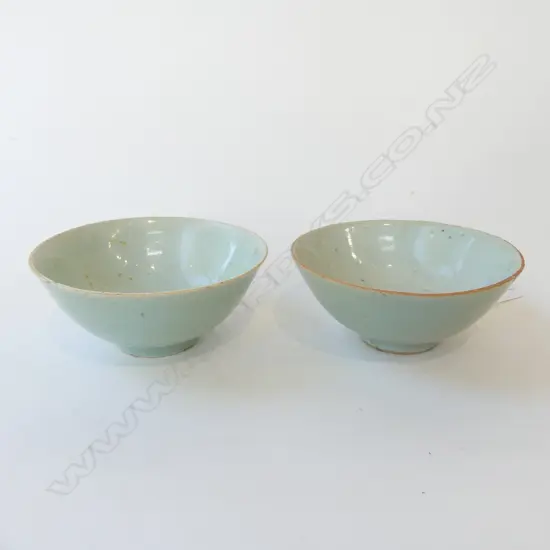 PR OLD CHINESE CELADON BOWLS 135mm dia