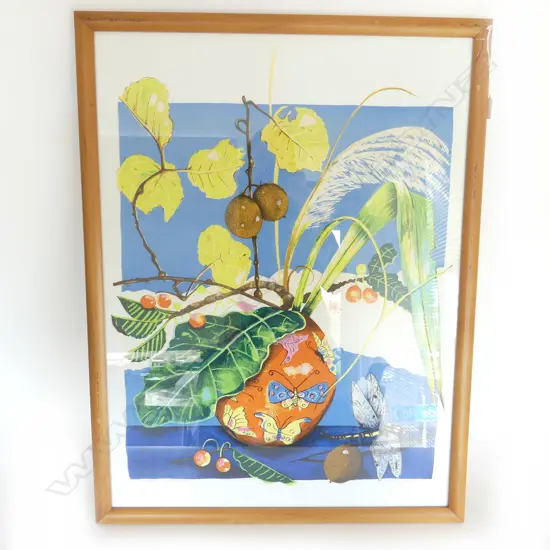 PAMELA WOLFE 'BUTTERFLY VASE' SCREENPRINT '94 16/80 745x555mm