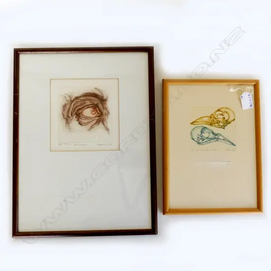 2 BARRY CLEAVIN PRINTS; 'EYE PIECE' 9/30 150x145mm, 'BIRDS AND A FEATHER' 1992 260x185mm