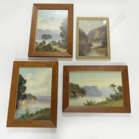 4 COLONIAL LANDSCAPE OILS 430x280mm