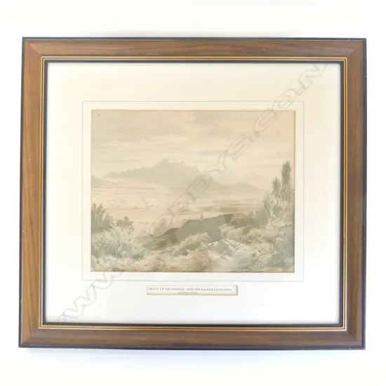 JOHN GULLY (1819 - 1888) 'VALLEY of the AWATERE', CHROMOLITHOGRAPH 1877, 300 x 370mm, (some foxing)