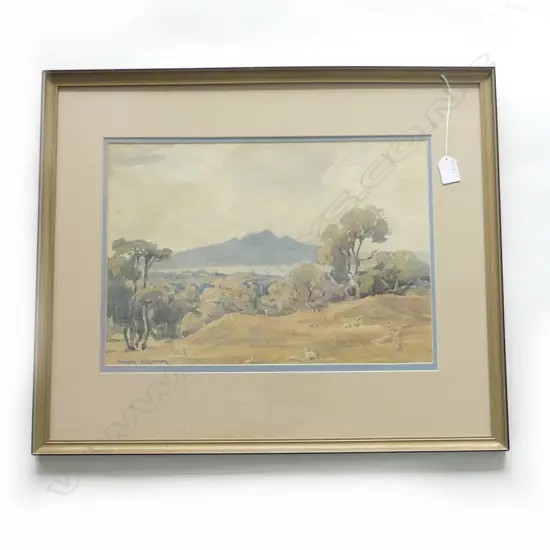 GWYNETH RICHARDSON, (RANGITOTO) 'FROM CORNWALL PARK' WC 300x435mm