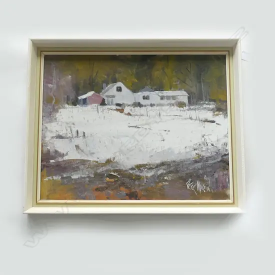 PETER MARDON 'MACKENZIE COUNTRY FARMYARD' OIL ON BOARD 390x495mm