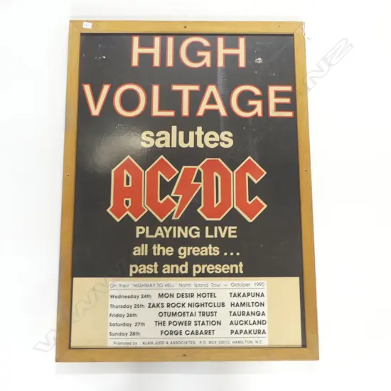 POSTER PRINT 'HIGH VOLTAGE SALUTES ACDC' (TRIBUTE BAND) 880x610mm